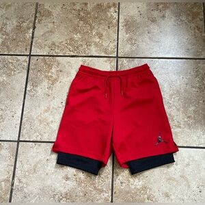 Jordan Kids Red and Black Training Shorts with Drawstring